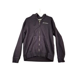 SpaceX Mens Full Zip Hoodie Black Logo Sweatshirt Size Medium